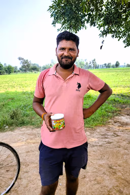 Farmer using shakti regularly