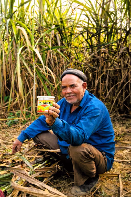Sugarcane farmer using shakti