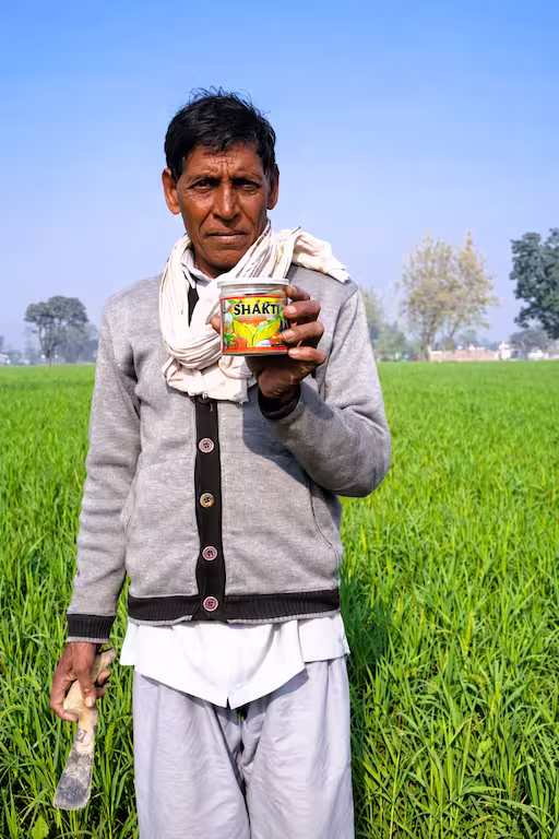 Wheat farmer using shakti